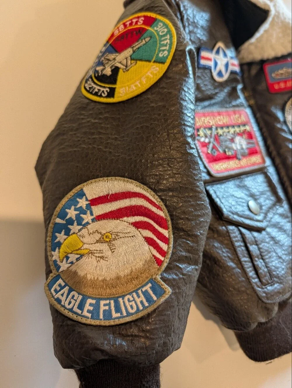 Kid's Bomber Flight Jacket With Tons Of Cool Patches 4T